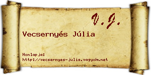 Vecsernyés Júlia névjegykártya