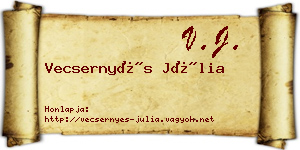 Vecsernyés Júlia névjegykártya